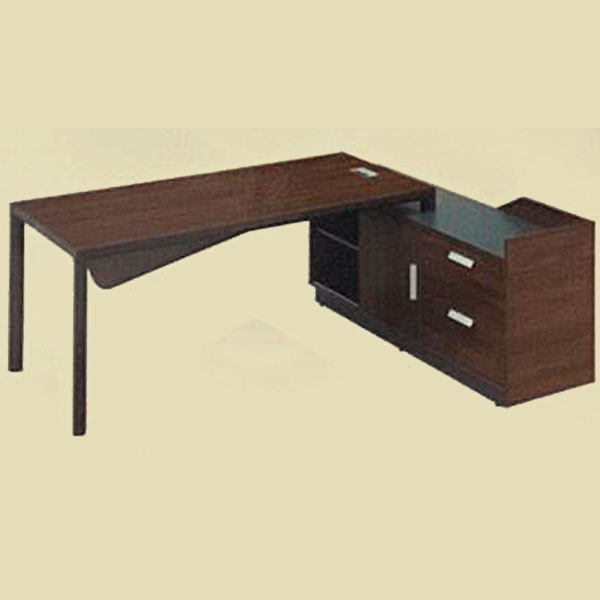 modern l-shape office table with metal legs