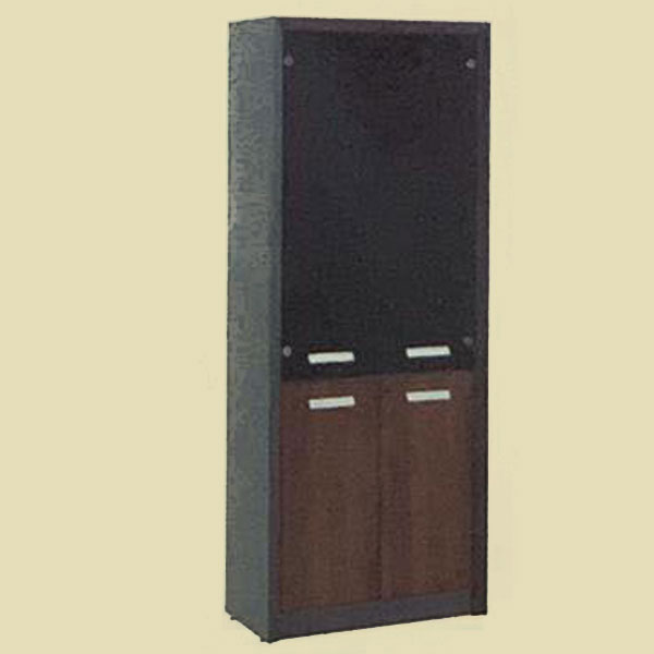 wooden filing cabinet with glass door suitable for filing and display of plaques and product samples